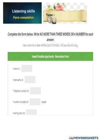 Listenig 1 unit 8  class 8