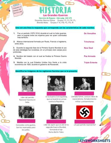 1° Ejercicio de Repaso Tri2: Grandes Guerras