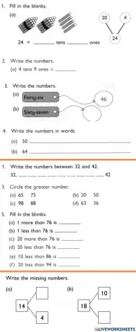 Revision on adition up to 20