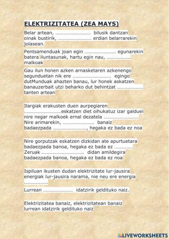 Elektrizitatea (zea mays)