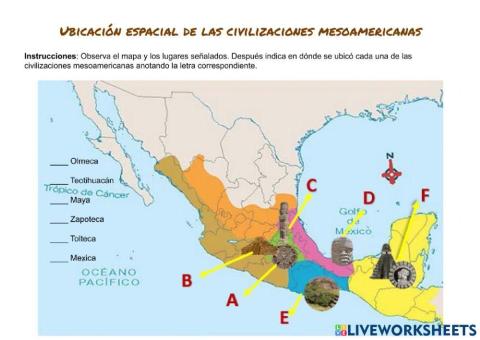 Ubicación espacial de las civilizaciones mesoamericanas