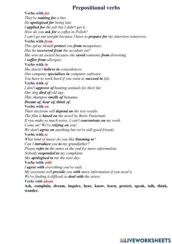 Prepositional verbs