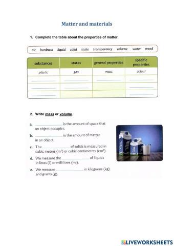 Matter and materials