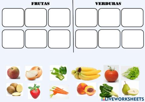 Ubicar segun corresponda frutas y verduras