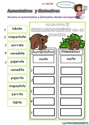 Aumentativos y diminutivos