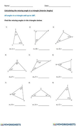 Missing angles of a triangle