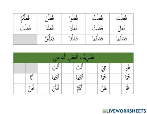 تصريف الفعل الماضي