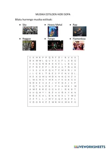 Musika estiloen hizki sopa