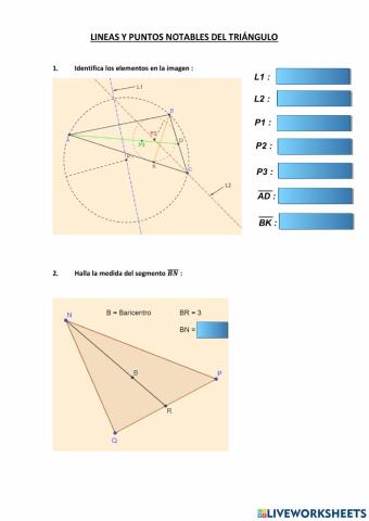 lineas y puntos notables del triángulo
