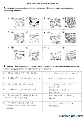 Unit 6 test The world around us