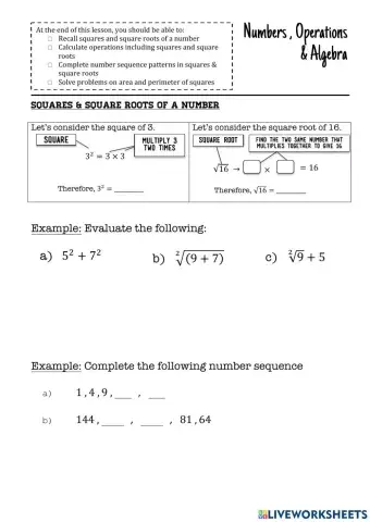 Squares & Square roots