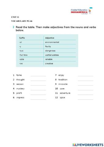 2do -unit 11 pg 66 vocabulary