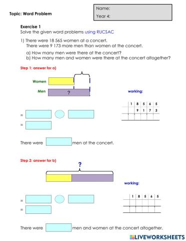 Green Word problem Year 4ABCD