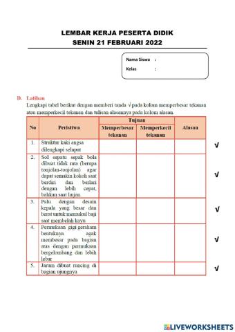 Tekanan zat dalam kehidupan sehari-hari