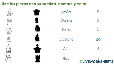 Une las piezas de ajedrez