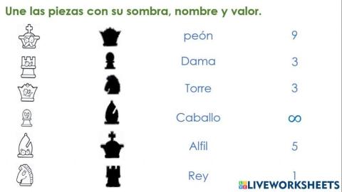 Une las piezas de ajedrez