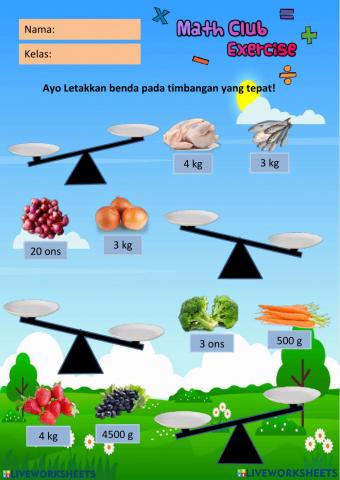 Membandingkan berat benda