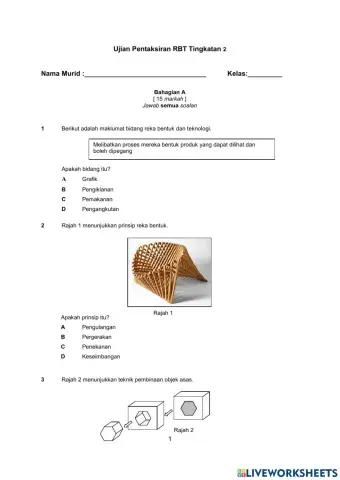 Ujian Pentaksiran RBT Tingkatan 2