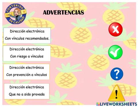 Tipos de advertencias online