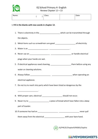 Chapter 12 + 13 - Vocabulary