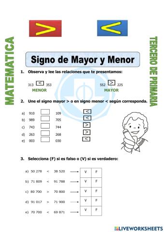 Mayor y Menor que