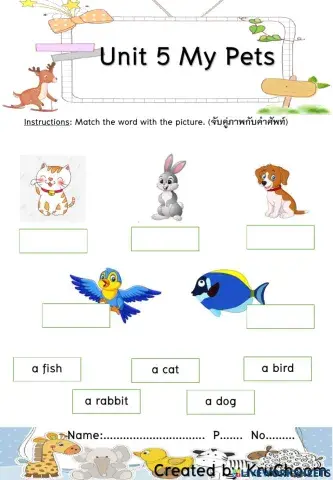 Unit 5 My Pets Vocabulary Exercise