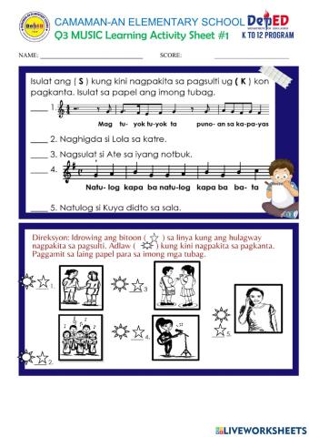 Q3 week 3 music learning act. sheet 1