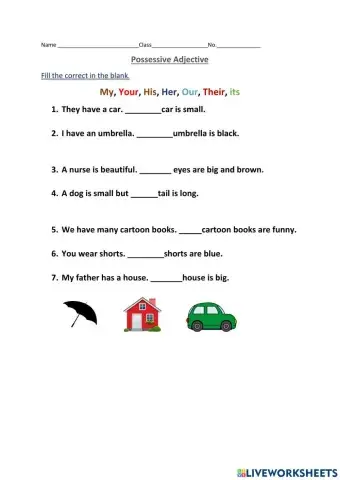 Possessive Adj.