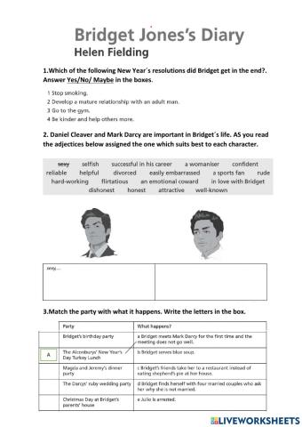 Bridgetr Jones Worksheet