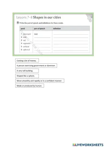 Lesson 7-8 Shapes in our cities
