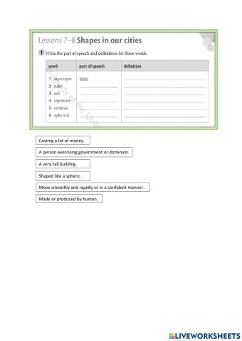 Lesson 7-8 Shapes in our cities
