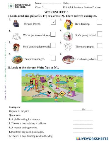 Look 2. Review Unit 6,7,8. Starters practice