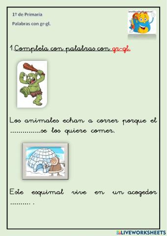 Palabras con gr-gl