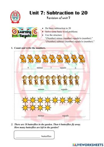 MATH1 Revision of unit 7