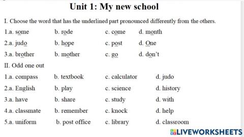 Grade 6 unit 1 part 1