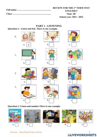 Review for the 1st term test