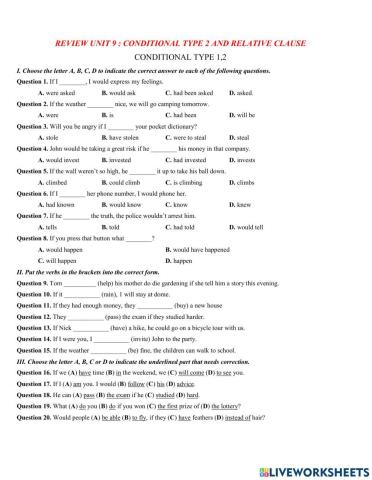 Conditional type 2 and Relative clause