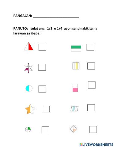 Fraction 1-2 and 1-4