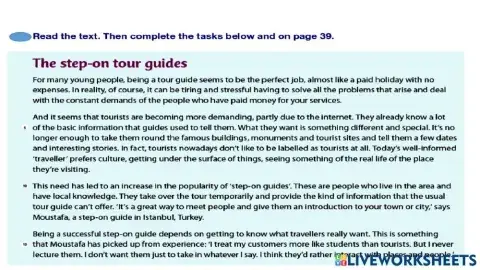 Tourist guide and echo- tourism