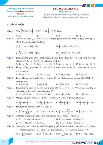 Toán 12-Kiểm tra GK2-THPT Hùng Vương, Bình Định-2021