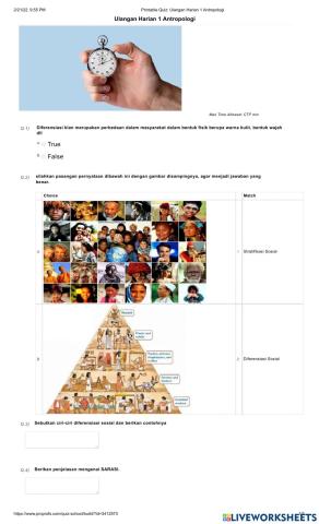 Ulangan Harian 1 Antropologi