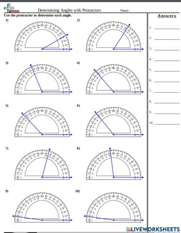 Reading Angles on a protractor