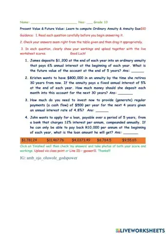 Present Value & Future Value G11