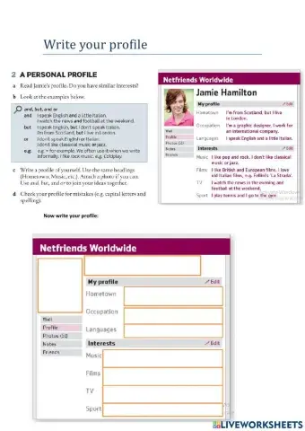 Writing a profile