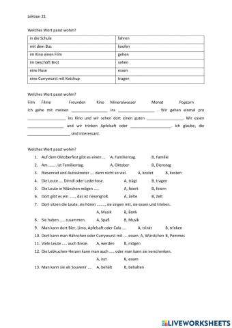 Lektion 21 Leseverstehen