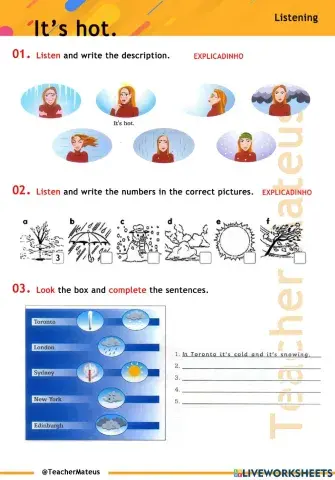 PRESENT SIMPLE - It's hot - Listening