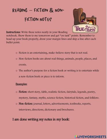Fiction and Nonfiction Notes