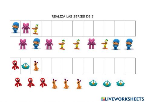 Serie de 3 pocoyo