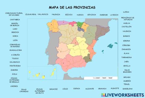 Mapa de las provincias de España