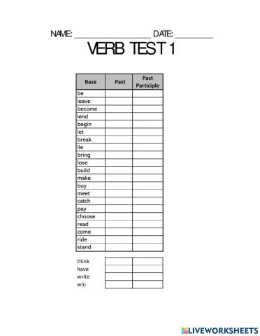 Verb list
